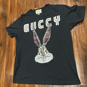 Tシャツ バグズ・バニー GUCCI ブラック 440103-X3F05-1508 'Black' T-Shirt Oversize Jersey Washed Gucci トップス