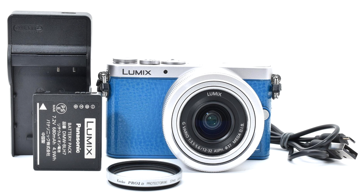 Exc+5] Panasonic LUMIX DMC GM1S Blue Mirrorless Camera 12-32mm