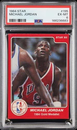 1984 STAR #195 MICHAEL JORDAN ROOKIE RC PSA 6
