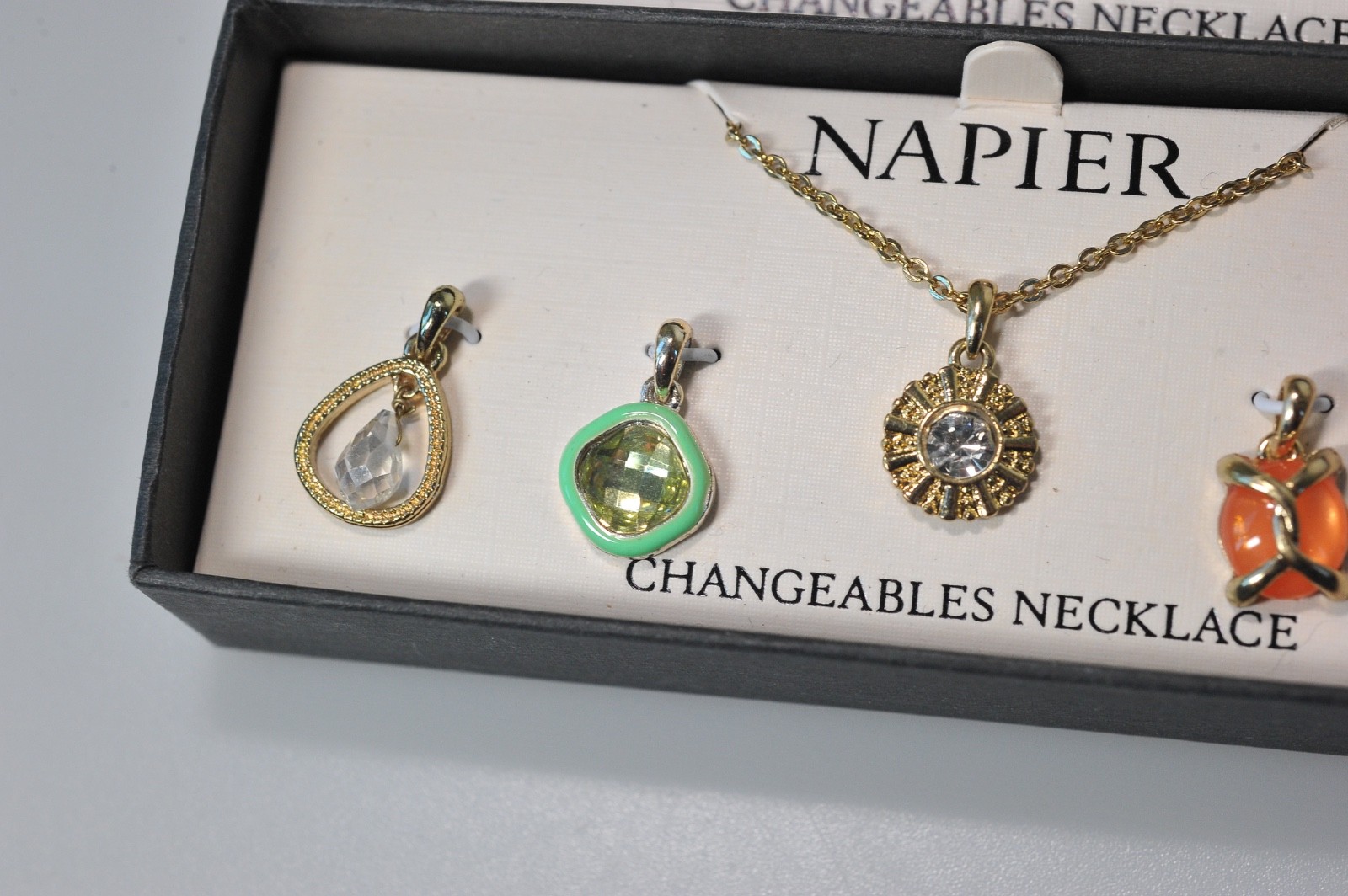 Napier Changeables Necklace  LOT  gold silver tone Pendants A