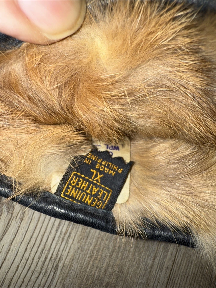 Guantes de invierno vintage para hombre de cuero negro forrados de piel de conejo guantes para hombre talla XL Foto 4 de 4