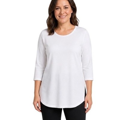 Sympli Go To Classic T Relax Size 18 White NWT 3/4 Sleeve Scoop Neck Tunic