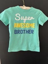 Carter's "Super Awesome Big Brother" Cotton T-shirt Teal Size 7