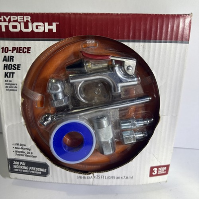 #ad #ad AIR HOSE KIT 10 PC NEW HYPER TOUGH COMPRESSER 300 PSI WORKING 1200 PSI BURST IM. $11.00