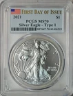 2021 American silver eagle, PCGS MS70 First Day Strike