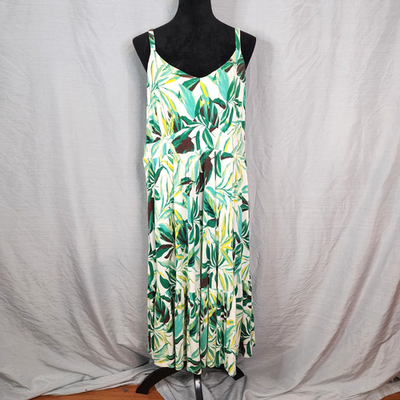 TORRID Size 2X Green Tropical Leaf Tiered Midi Swing Dress Super Soft Sundress | eBay TORRID Size 2X Green Tropical Leaf Tiered Midi Swing Dress Super Soft Sundress | eBay