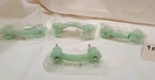 Vintage Jadite Reproduction Depression Milk Glass 3" Drawer Handle Pull, Set/4