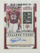 Justin Madubuike AUTO~RC Contenders College Ticket 2020 Rookie Autograph Draft