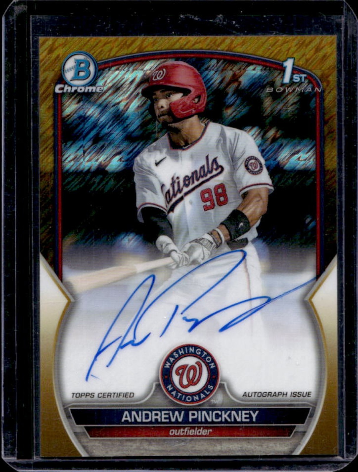2023 Bowman Draft Andrew Pinckney Chrome Auto Gold Shimmer Refractor 1st #/50