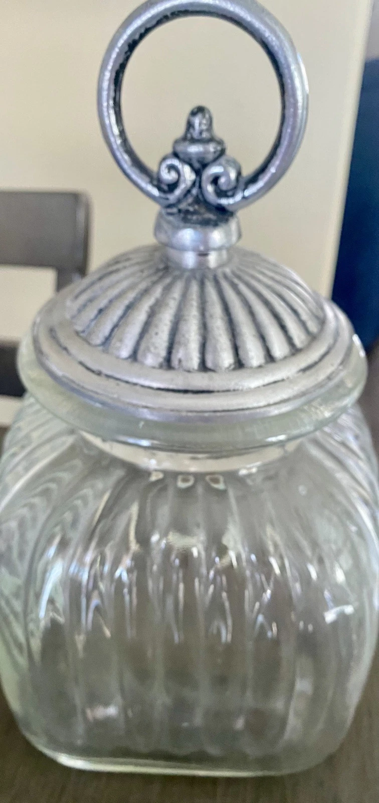 Vintage Artland Glass Jar With Decorative Metal Lid