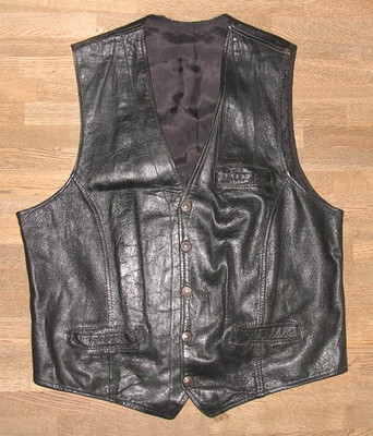 ALTA MODA Herren- LEDERWESTE / Weste  Gilet in schwarz aus Nappaleder ca. Gr. 48