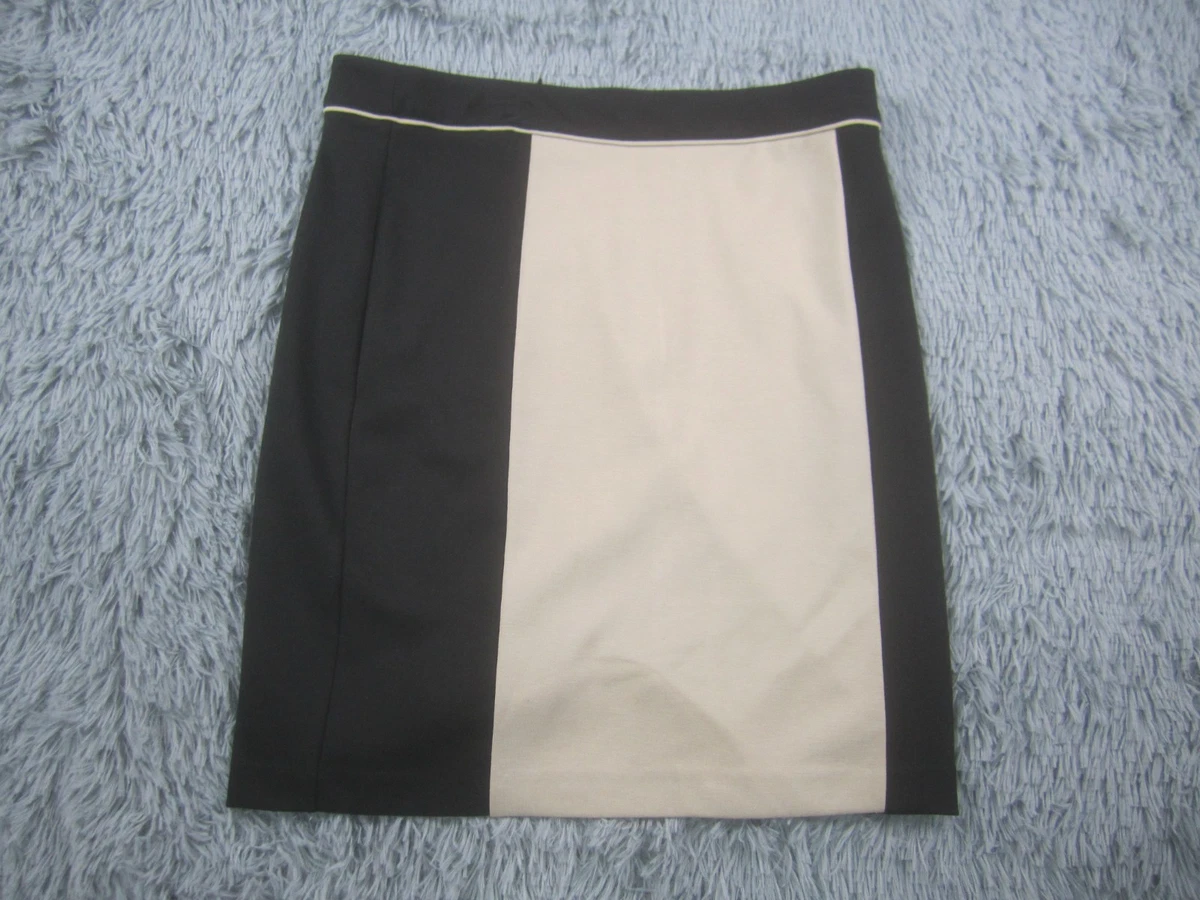 Jupe Crayon Doublée Dana Buchman Rayée Marron, Laine Mélangée - Femme Taille 16