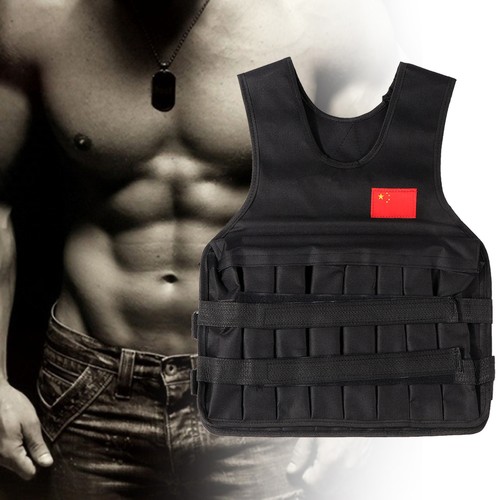 Sports Exercise Fitness Weighted Vest Training Waistcoat 20KG Loading (Black Hot - Picture 6 of 12