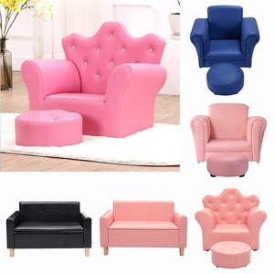 childrens leather chair and footstool