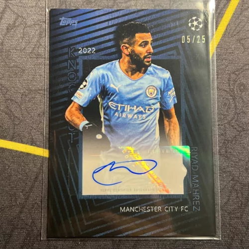 2022 TOPPS RIYAD MAHREZ UEFA CHAMPIONS LEAGUE KNOCKOUT AUTO /25 Manchester City