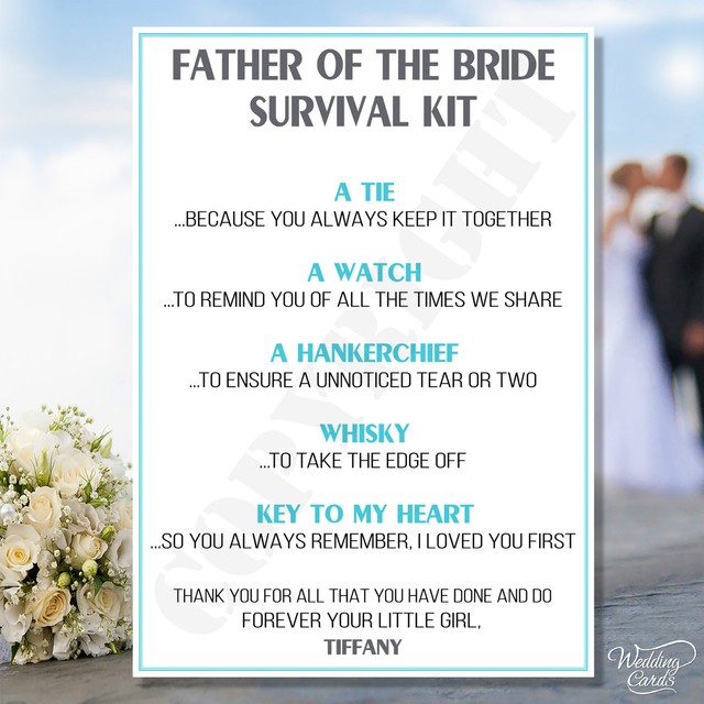 Father Of The Bride Novelty Survival Kit Favour Keepsake Thank You Father Of The Bride Novelty Survival Kit Favour Keepsake Thank You Gift Card