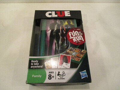 Clue  Fun On The Run Hasbro Family Travel size Clue  game. Never used new!