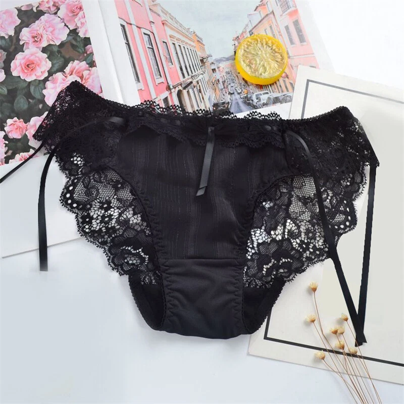 1X Plus Size Lady Girl Tie Side Lace Triangle Bowknot Briefs