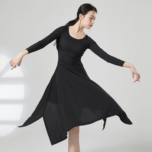 New Dance Dress Classical Dance Modern Dance Dress Solid Color Practice Dress - Picture 18 of 20