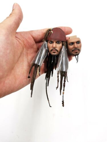 1/6 Face Head Sculpt Hot Toys Pirates of the Caribbean DX15 Jack Sparrow Figure - Picture 1 of 3