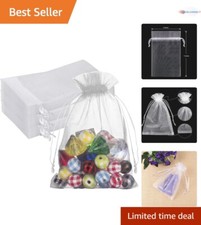 100 Count Organza Drawstring Bags for Weddings, Parties, and Festivities