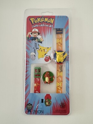 Montre Watch Pokémon Pikachu/Salamèche date since 2000 Blister Nintendo rare