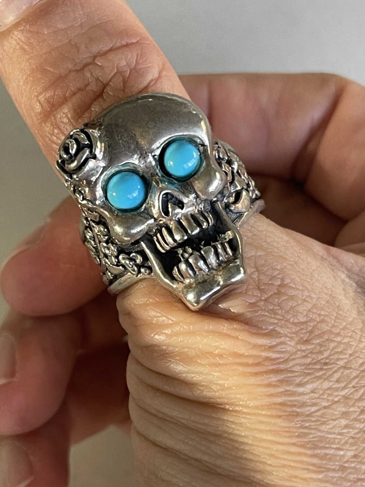 Studio GL Large Men’s Skull Silver Ring, Statemen… - image 1