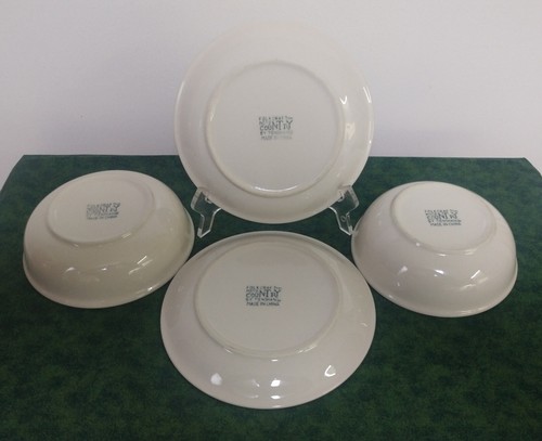 2 Cereal / Soup Bowls 6 1/4" & 2 Salad Plates 7 1/4" Folkcraft Moose Country - Picture 2 of 4