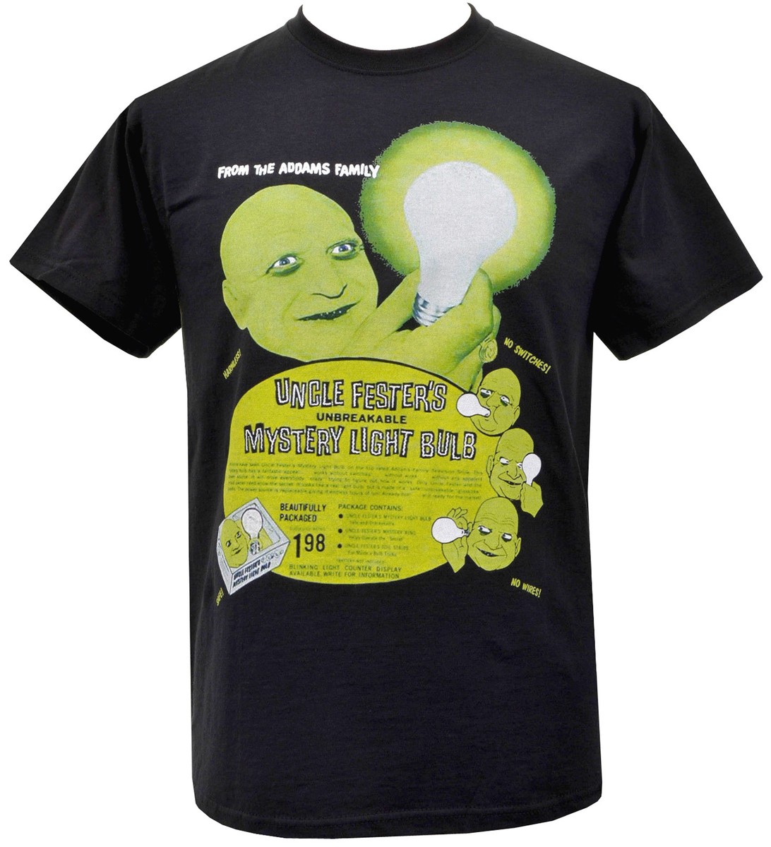 Mens Horror T-Shirt Uncle Fester Addams Family Classic Gothic