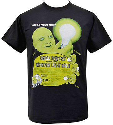 Mens Horror T-Shirt Uncle Fester Addams Family Classic Gothic Halloween  S-5XL