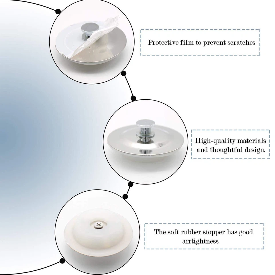 Bouchon Baignoire 42-44mm Baignoire Bouchon en Silicone Bouchon de Vidange Bl... - Photo 2/4