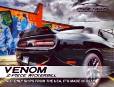 PSDesigns 2015+ 2 Layer Wicker Bill wickerbill fits Dodge Challeger BACKUP CAM