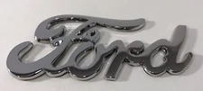 Chrome Metal Adhesive Stick On Script Emblem - 1940 Ford Style