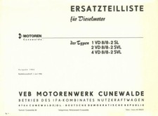 300302 Ersatzteilliste Motor 1 VD 2 VD Cunewalde VEB Motorenwerk IFA