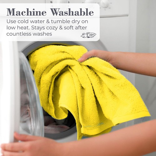 BABY HOODED COTTON TOWEL PONCHO YELLOW SIZE 2-3T - Picture 6 of 6