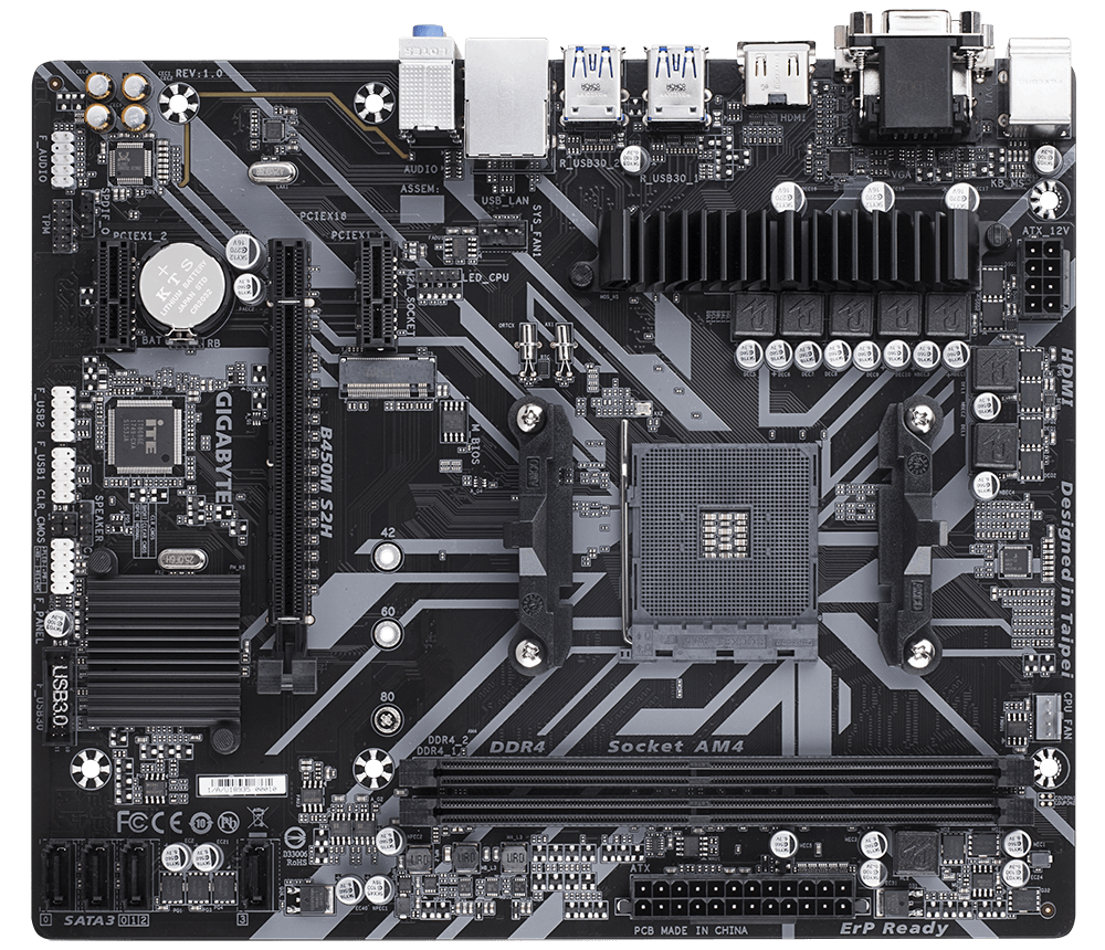 GIGABYTE B450M S2H Motherboard AMD B450 Socket AM4 DDR4 m-ATX
