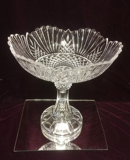 VTG. Large Shannon Lead Crystal Pedestal Centerpiece Bowl Heavy 12"H eBay