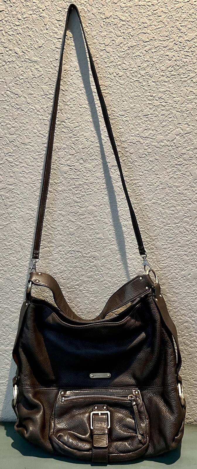 Michael Kors Dark Brown Pebble Leather Hobo Shoul… - image 1