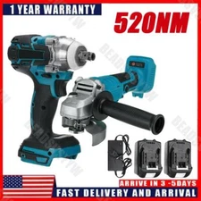125mm Angle Grinder + Impact Wrench Cordless Tool Combo Kit Brushless For Makita