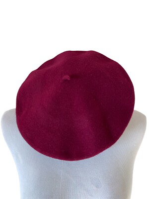 Vintage Wool Beret Burgundy Made In South Africa Red Wine
