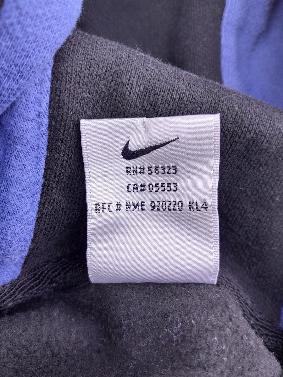 HA様 Nike 90s Hoodie Men's Small Black Blue Basketball Embroidered