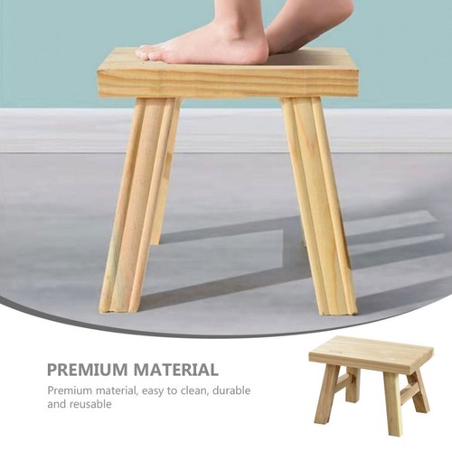 Multi-use Premium Retro Footstool Bathroom Stool Wood Stool Bedroom Stool Home - Picture 8 of 12