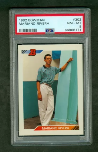 Mariano Rivera 1992 Bowman Rookie #302 Yankees PSA 8 NMMT Formerly a 10 Read