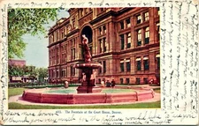 Denver CO Courthouse Fountain Postcard used (14309)