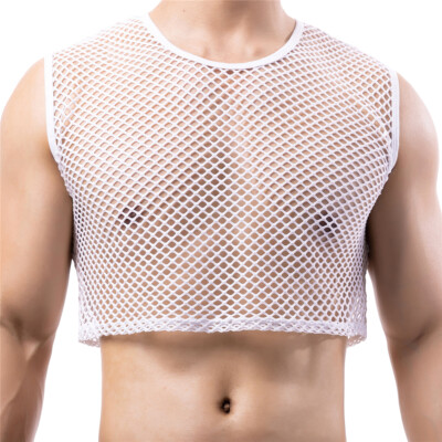 Maglia Di Rete Uomo Sexy - Canotta Sportiva Trasparente Per Palestra E Club - Foto 4