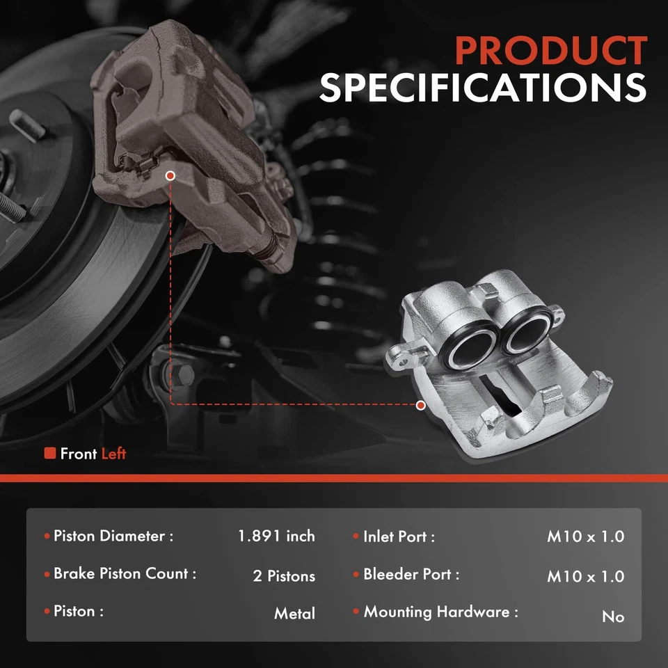 Pinza de freno de disco delantera izquierda Land Rover Discovery 99-02 Range Rover 95-02 Foto 2 de 4