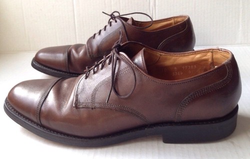 ALLEN EDMONDS HAMPSTEAD BROWN LEATHER CAP TOE DRESS OXFORD SHOES, SIZE 10 B - Picture 5 of 7