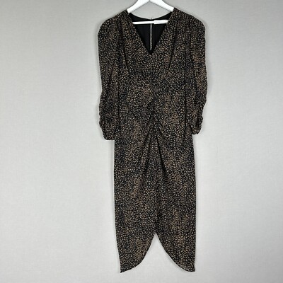 ASTR The Label Womens Dress Medium Black Toulouse Animal Midi Drape  Cocktail | eBay
