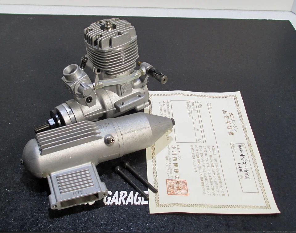 O.S.MAX-46FX 7.45cc 2 cycle glow engine with muffler for R/C airplane, used f/s - Image 2 of 4