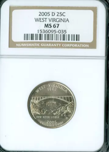2005 D WEST VIRGINIA QUARTER NGC MS67 RARE LOW POP  .